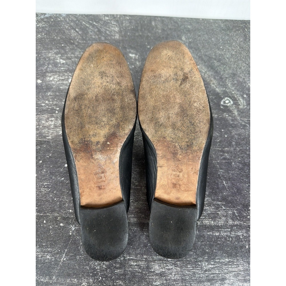 Tory Burch Amelia Backless Loafer Mule Flat Black Leather Size 7.5 M - Picture 11 of 11